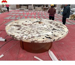 Luz LED transparente Patagonia cuarcita mesa de comedor Luni piedra mármol retroiluminado encimera diseño moderno para Hotel Villa uso - Product Image 3