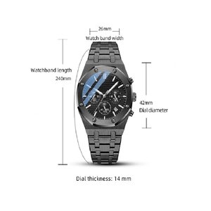 MUESTRA GRATUITA Relojes de Hombre de Negocios de Moda, Reloj de Cuarzo de Lujo, Reloj de Pulsera de Acero Inoxidable Resistente al Agua para Hombre - Product Image 5
