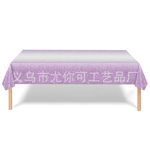 Purple Glitter <b>Tablecloth</b> <b>Rectangle</b> Sequined Plastic Sheet Party Wedding Birthday Decoration - Product Image 3