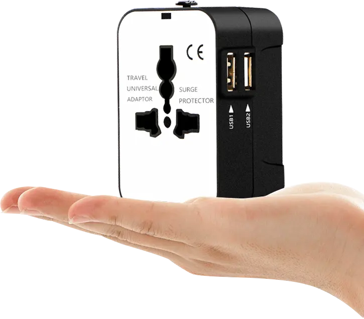 2023 accessoires de téléphone portable d'électronique grand public 2 ports USB avec chargeur de banque d'alimentation adaptateur de voyage universel