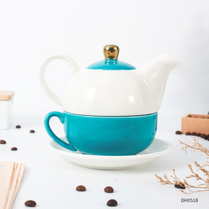Service à thé en céramique blanche grande capacité, style européen, avec tasses, pour le thé de l'après-midi, idéal pour offrir - Product Image 3