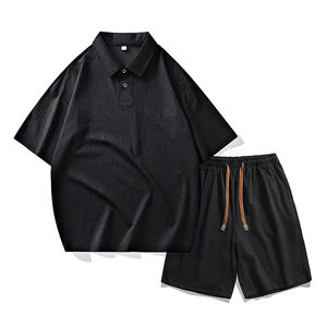 Ensemble de sport pour homme, nouvelle mode estivale, confortable et élégant, short ample et t-shirt à col respirant à manches courtes - Product Image 2