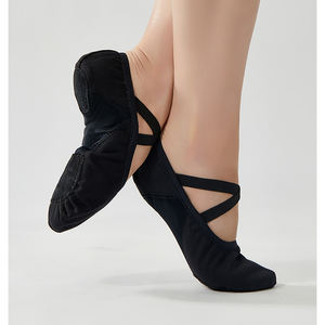 <span class=keywords><strong>Zapatillas</strong></span> de <span class=keywords><strong>Ballet</strong></span> de Lona Elásticas en 4 Direcciones para Adultos, Hombres y Mujeres, con <span class=keywords><strong>Suela</strong></span> Dividida Suave para Danza, Entrenamiento y Actuaciones - Product Image 4