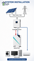 Batterie de stockage d'énergie domestique LiFePO4 51,2 V 10-20 kW sur pied, mobile, avec roulettes, écran LCD, BMS intelligent intégré, prise en charge du parallèle