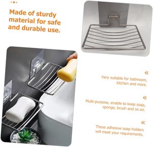 Porte-savon auto-drainant pour douche, plateau de rangement adhésif sans perçage - Product Image 2