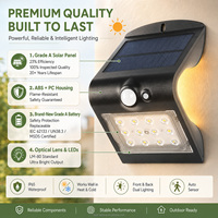 Lampe solaire murale de jardin à double face luminescente populaire, extérieure, IP65, étanche, avec détecteur de mouvement PIR, pour patio et cour