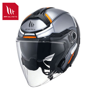 หมวกกันน็อคสำหรับมอเตอร์ไซค์ New MT HELMETS COSMO SV 3/4 แบบเปิดหน้า เลนส์คู่ สำหรับทุกเพศ | กราฟิกดีไซน์แผ่นบังลมใส ABS ได้รับการรับรองมาตรฐาน ECE - Product Image 2