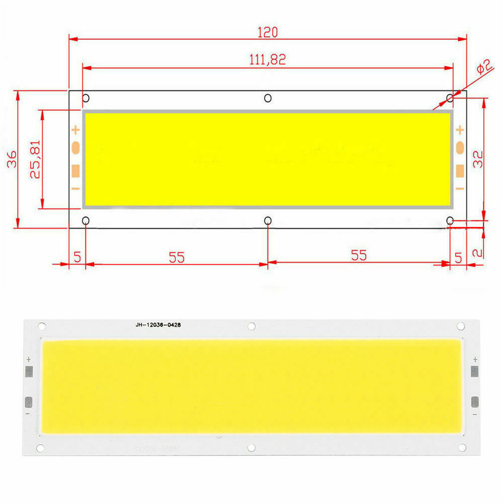 COB LED قطاع ضوء مصباح 20W مصباح DC 12V 1000LM ل ألواح رسومات للسيارات يمكنك تركيبها بنفسك أضواء العمل