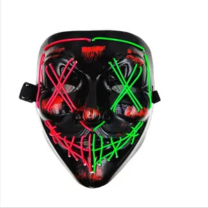 Halloween Masker El Draad Knipperende Cosplay Light Up Purge Mask Volledige Gezicht Partij Masker Voor Halloween