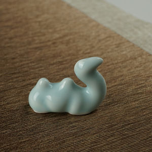 تمثال جمل سيراميكي إبداعي أزرق سماوي بأسلوب نورديك، تمثال حيواني لطيف مزجج لتزيين غرفة المعيشة العصرية والمكتب والمنزل - Product Image 2