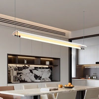Lampe de table italienne de luxe léger, suspension LED minimaliste en fer et verre, lustre moderne à intensité variable, garantie 2 ans