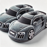 Pantoufle en forme de voiture de course neutre bonne texture coton pantoufles chaudes confortables pour l'été automne course d'hiver