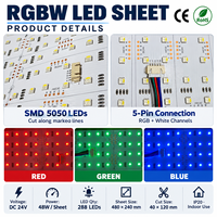 Feuille LED à changement de couleur, feuille LED flexible, panneau LED auto-adhésif pour murs en marbre, comptoirs de bar et éclairage de réception