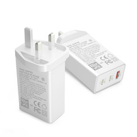 Chargeur rapide HNT 65W GaN PD PPS QC3.0 avec certification RCM, ports 2C1A pour ordinateurs portables et Samsung Galaxy S21 S22 S23