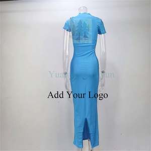 2025 Ins Offre Spéciale sexy jupe longue camisole col en v profond coupe ajustée femmes tenue décontractée <span class=keywords><strong>pas</strong></span> <span class=keywords><strong>cher</strong></span> vêtements <span class=keywords><strong>grossiste</strong></span> - Product Image 4