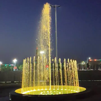 Fontaine musicale d'eau RGB personnalisable pour intérieur/extérieur, petite fontaine de jardin, fontaine d'eau musicale en acier inoxydable durable
