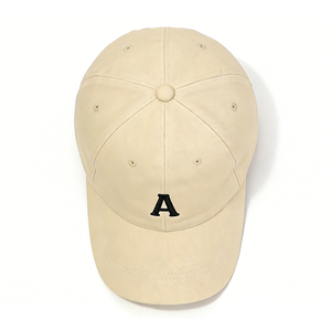 Casquettes de baseball vierges personnalisables en coton couleur crème, vente en gros pour broderie et impression - Product Image 3