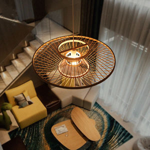 Luminaires suspendus en bambou E27 de Style japonais, lampe suspendue pour salon, chambre à coucher, <span class=keywords><strong>salle</strong></span> à <span class=keywords><strong>manger</strong></span>, Loft, <span class=keywords><strong>Luminaire</strong></span> suspendu - Product Image 4