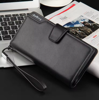 Dompet kulit fesyen untuk pria, dompet genggam bisnis fesyen sederhana, dompet kulit desainer pria