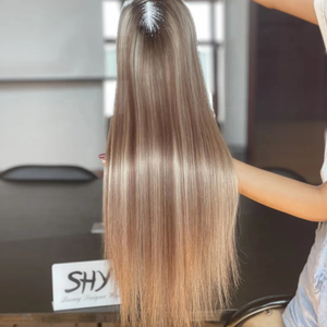 Top Quality Real Human <b>Hair</b> Toppers Straight <b>Texture</b> European <b>Hair</b> Topper Highlight Color Toppers for Women - Product Image 4