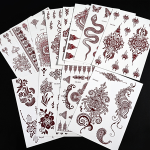 Autocollants de <span class=keywords><strong>tatouage</strong></span> en henné brun imperméables, motifs <span class=keywords><strong>dentelle</strong></span>, fournitures pour femmes, style indien, accessoires de <span class=keywords><strong>tatouage</strong></span> pour les mains - Product Image 3