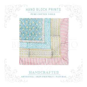 Pareo de Algodón con Estampado a Mano en Verde Porcelana y Amarillo Crema para Mujer, Ligero para Usar en la Playa y en el Resort en Verano - Product Image 4