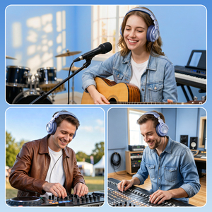 <span class=keywords><strong>Casque</strong></span> <span class=keywords><strong>audio</strong></span> professionnel supra-auriculaire <span class=keywords><strong>filaire</strong></span> bleu avec câbles détachables Jack 3,5 mm et 6,35 mm pour moniteur - Vente en gros - Product Image 6