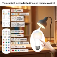 Lampe de chevet LED à commande à distance avec minuterie, rechargeable par USB, base A60 E26 E27, lampe murale, ampoule LED d'urgence résidentielle, lampe de nuit