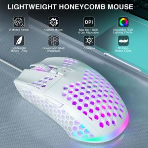 Ratón para Juegos con Cable SOLAKAKA SM900 con Iluminación RGB Honeycomb Hollow, de Buena Calidad, para Computadora y Oficina - Product Image 3