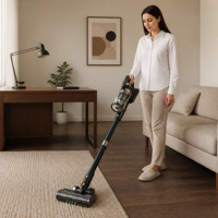Aspirateur balai sans fil, 400W 30KPA 50 min d'autonomie pour la maison, brosse anti-nœuds, éclairage puissant, embout pour tissus d'ameublement, batterie amovible