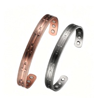 Bracelet magnétique vintage en cuivre pur Sland, bracelet thérapeutique en cuivre rouge pour hommes et femmes, bijoux soulageant la douleur