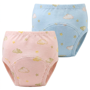 Pantalones de Entrenamiento de Algodón Lavables y Reutilizables de Primera Calidad, Ropa Interior para Bebés, Pantalones de Entrenamiento Absorbentes para Ir al Baño - Product Image 2