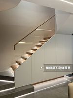Meuble d'escalier modulaire en bois, design traditionnel personnalisé, armoire de rangement sous escalier pour appartement et salon