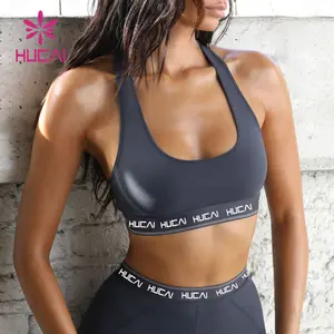Hochwertige benutzer definierte Logo U-Ausschnitt sexy Yoga-Lauf-BH High Impact Racer back gepolsterte Training Gym Sport-BH für Frauen Fitness