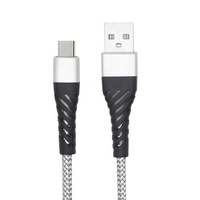 Kabel data pengisi daya cepat, 1m, 2m, kabel data USB kepang nilon.