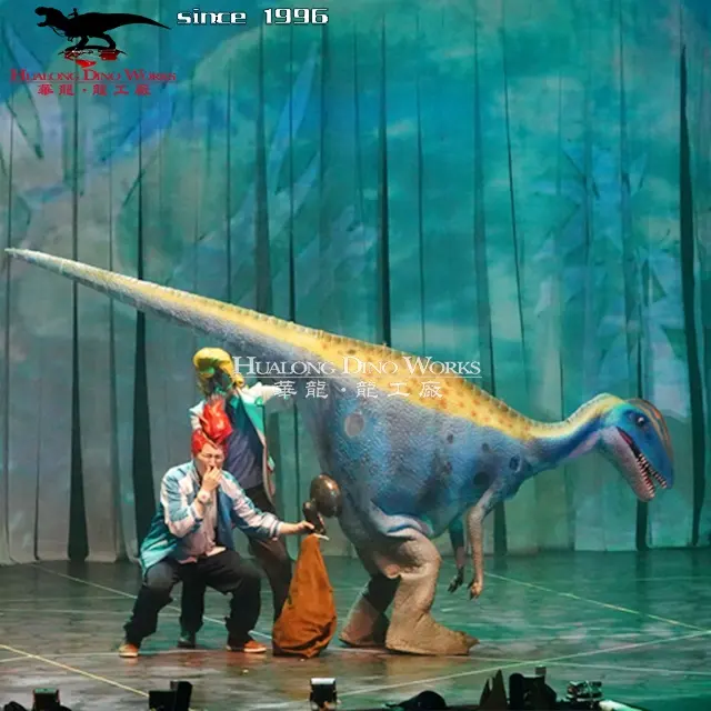Indossa il Costume blu del Velociraptor proprio come camminare con i draghi nel parco in vendita