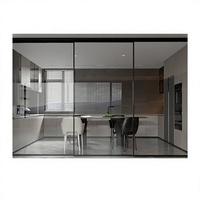 Pintu Geser Kaca Tempered Berbingkai Tipis Seri Ultimate Space OUDIKE dari Aluminium Alloy untuk Ruang Tamu, Balkon, dan Villa