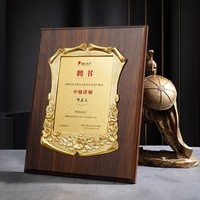 Plaque Métallique Personnalisée Or Argent Noir Plaque en Bois Certificat MH-NJ0598