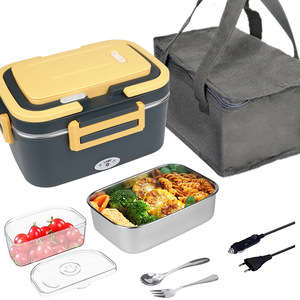 Electric <b>Lunch</b> Box 304 Stainless Steel 80W Dual-Use Home Car Heating Portable <b>Set</b> for Office Workers - Product Image 1
