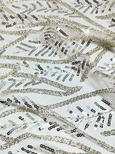 مخصص فاخر مطرز بالخرز قماش الدانتيل لؤلؤي مطرز بالترتر مساء/فستان الزفاف عملية الحياكة نمط عصري - Product Image 3