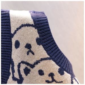 Pull Vintage en tricot pour femmes, manteau col en V, pull mignon, pull en tricot ample, haut court de dessin animé, <span class=keywords><strong>gilet</strong></span> pour femmes, Tops à la mode - Product Image 3