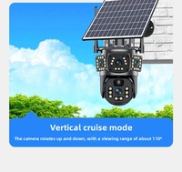 Caméra de surveillance solaire AOV personnalisée, étanche, pour extérieur, avec moniteur sans fil haute définition, caméra intelligente