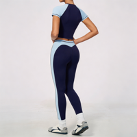 Ensemble de fitness GH Wholesale Naked Feel pour femmes, col rond, manches courtes, leggings taille haute, ensemble de yoga léger pour l'entraînement