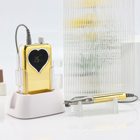 Machine à ongles professionnelle en forme de cœur, 35000 tr/min, couleur dégradée, portable et silencieuse, avec poignée sans balais pour bureau