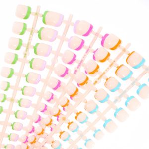 MyBeautyNails Venta al por Mayor en Stock Uñas Postizas Francesas Blancas y de Colores para Pies, Puntas de Uñas de Gel Suave, Uñas Postizas - Product Image 1