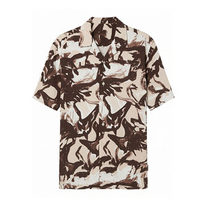 Exceptional Prices Button Front Relaxed Fit Sustainable Abstract <b>Repeat</b> Pattern Print Men's Casual Short Sleeve Shirt - Product Image 1
