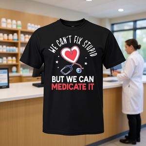 No podemos corregir la estupidez, pero podemos medicarlo, camiseta de farmacéutico - Product Image 3