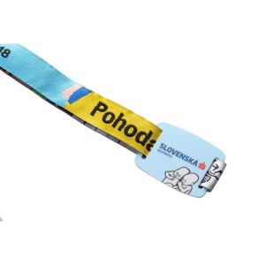 Logo personalizzato di alta qualità e dimensioni in poliestere RFID tessuto braccialetto con RFID Hard PVC FM11108 Smart Chip per il biglietto evento concerto - Product Image 2