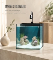 Filtre arrière pour aquarium d'eau douce ou d'eau salée, aquarium de récif avec éclairage LED, kit complet, vente en gros OEM ODM