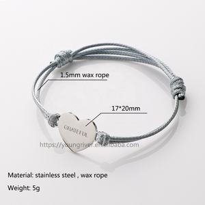 Bracelet en corde marron à nœud coulissant réglable, bijoux inspirants, cadeau d'amitié significatif pour unisexe - Product Image 5